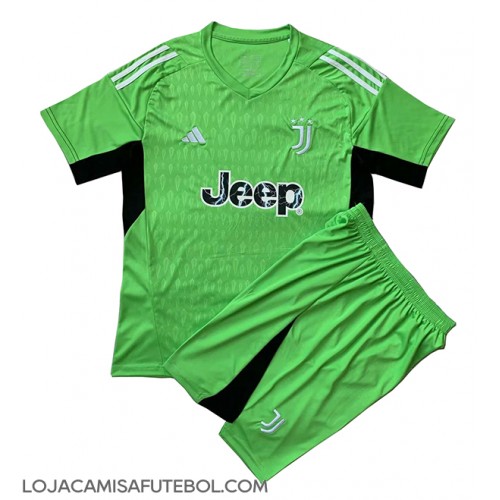 Camisa de Futebol Juventus Goleiro Equipamento Secundário Infantil 2023-24 Manga Curta (+ Calças curtas)